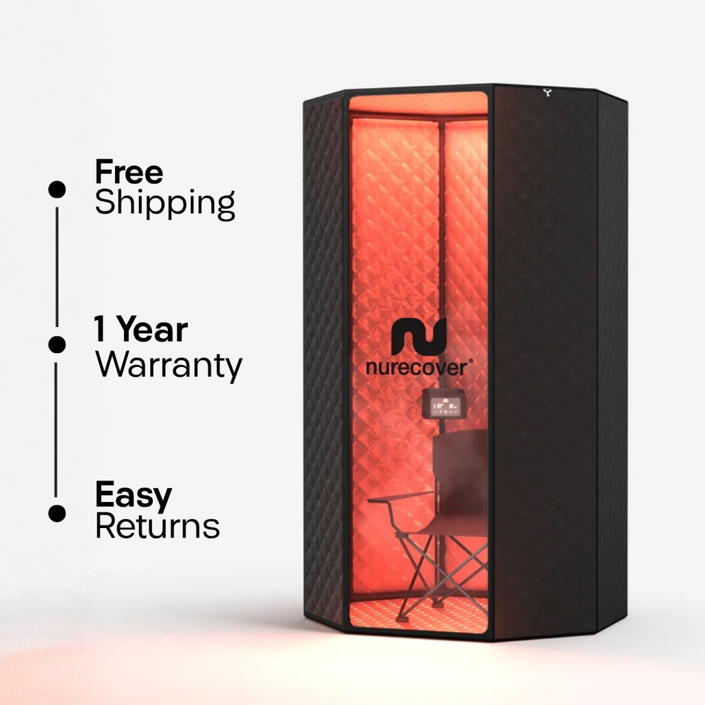 ZenTherm Pro Home Sauna System - Intense Heat Therapy And Red Light Wellness For Total Body Relaxation And Recovery