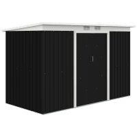 Outsunny 9ft x 4ft Metal Garden Shed, Outdoor Tool House with Foundation Kit, Ventilations and Double Doors, 280cm x 130cm x 172cm