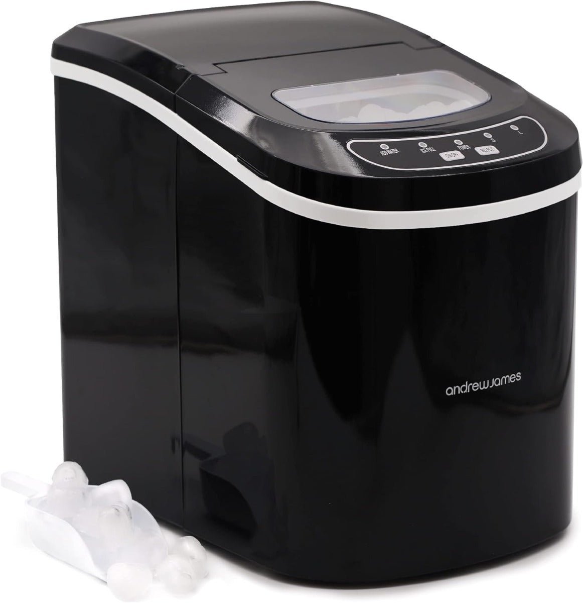 Andrew James 220 volt ice maker Countertop Ice cube maker 2.2 Liter 12KG in 24 Hours ice maker BLACK 220v 50hz 240 volts 50 hz