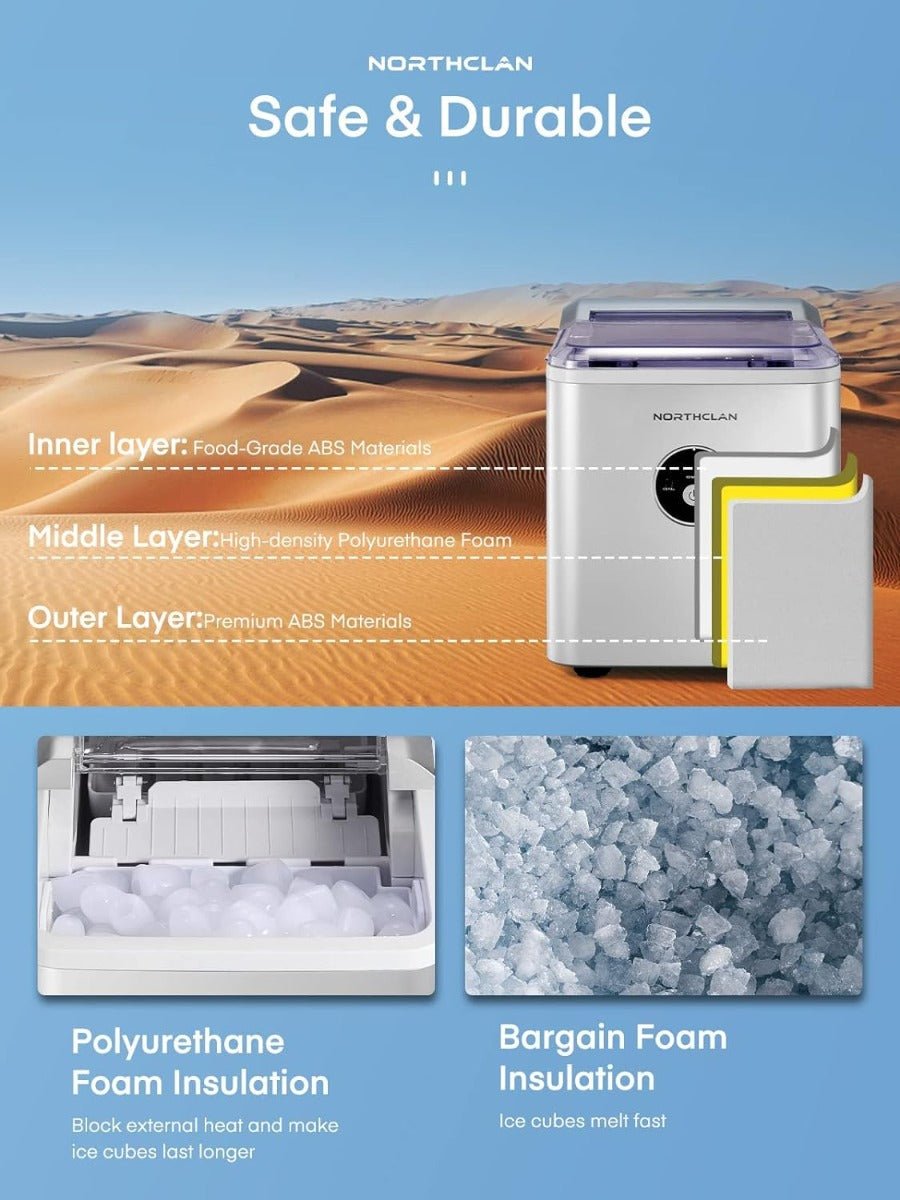Northclan 220 volts Ice Maker 220 volts 50 hz ice cube maker counter top 2 Liter water tank ICM1226
